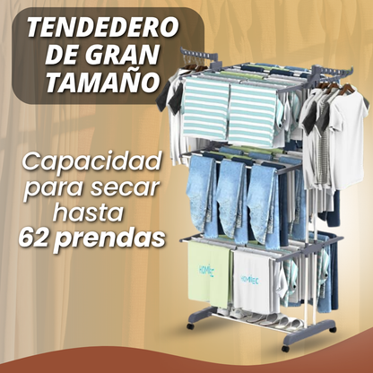TENDEDERO DE ROPA 4 NIVELES - ¡TU ROPA SECA, SIN CAOS EN CASA!