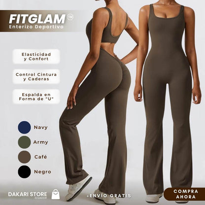 FitGlam™: Enterizo Deportivo Acampanado para Mujer
