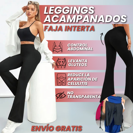 LEGGINGS ACAMPANADOS CON FAJA INTERNA ALTA